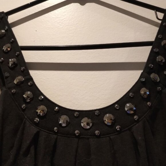 🌷2/$35🌷Y2K Express Cotton+Modal EMBELLISHED Low Scooped Neckline Soft Tank Top - Picture 7 of 16